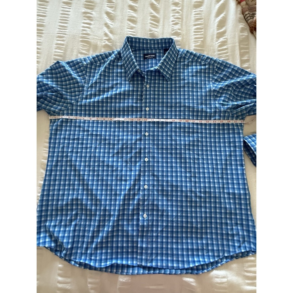 Land's End Men's XXL Button Down Shirt Plaid Regular‎ Fit - Picture 7 of 9